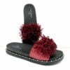 Slippers Bordeaux with flower and truz