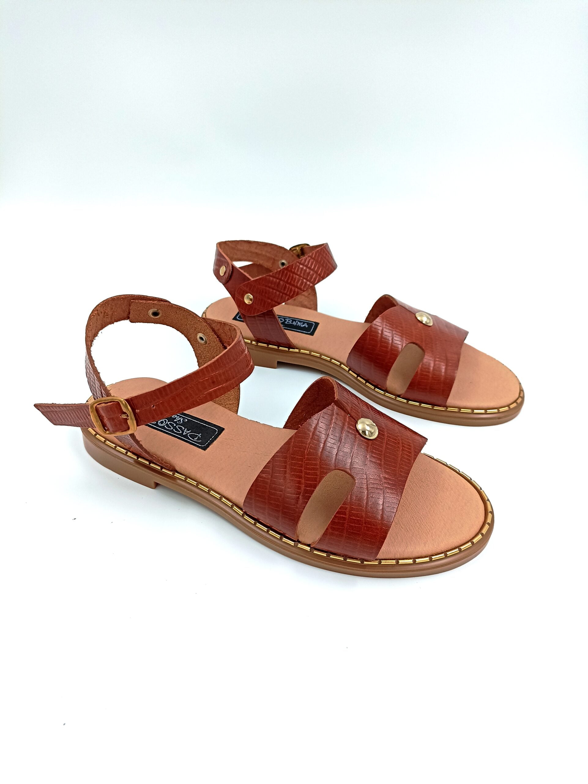 Sandals with Gold Cakes Camel