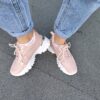 Γυναικεία Sneakers με Ασημί Λεπτομέρεια Pink
